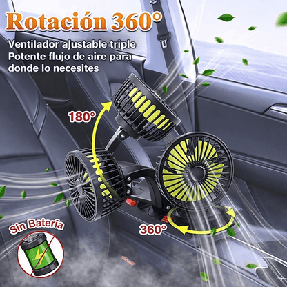 VENTILADOR TRIPLE 360º PRO® Para Auto Breeze