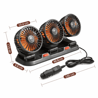VENTILADOR TRIPLE 360º PRO® Para Auto Breeze