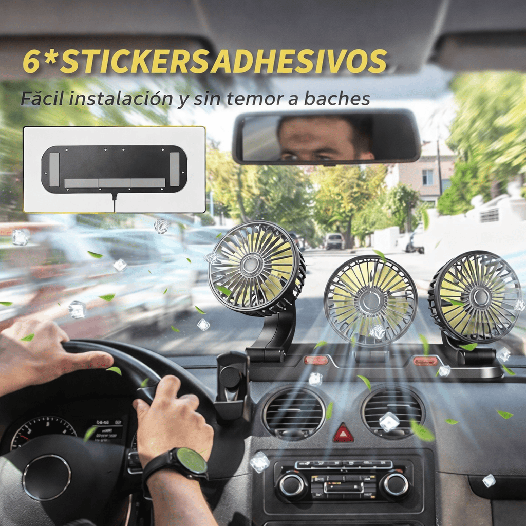 VENTILADOR TRIPLE 360º PRO® Para Auto Breeze